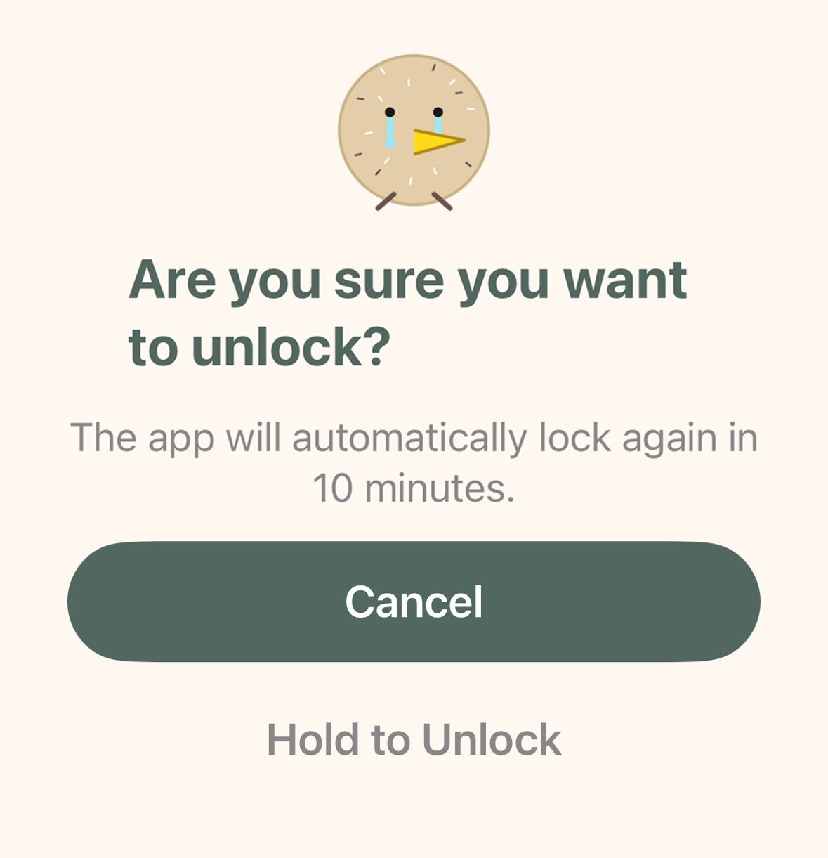Are you sure you want to unlock?
